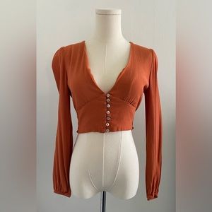 Deep V neck crop top